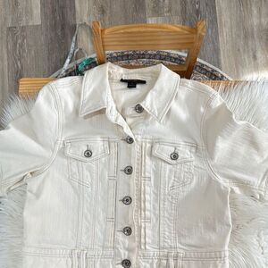 Style & Co. Cream Button-Front Jacket